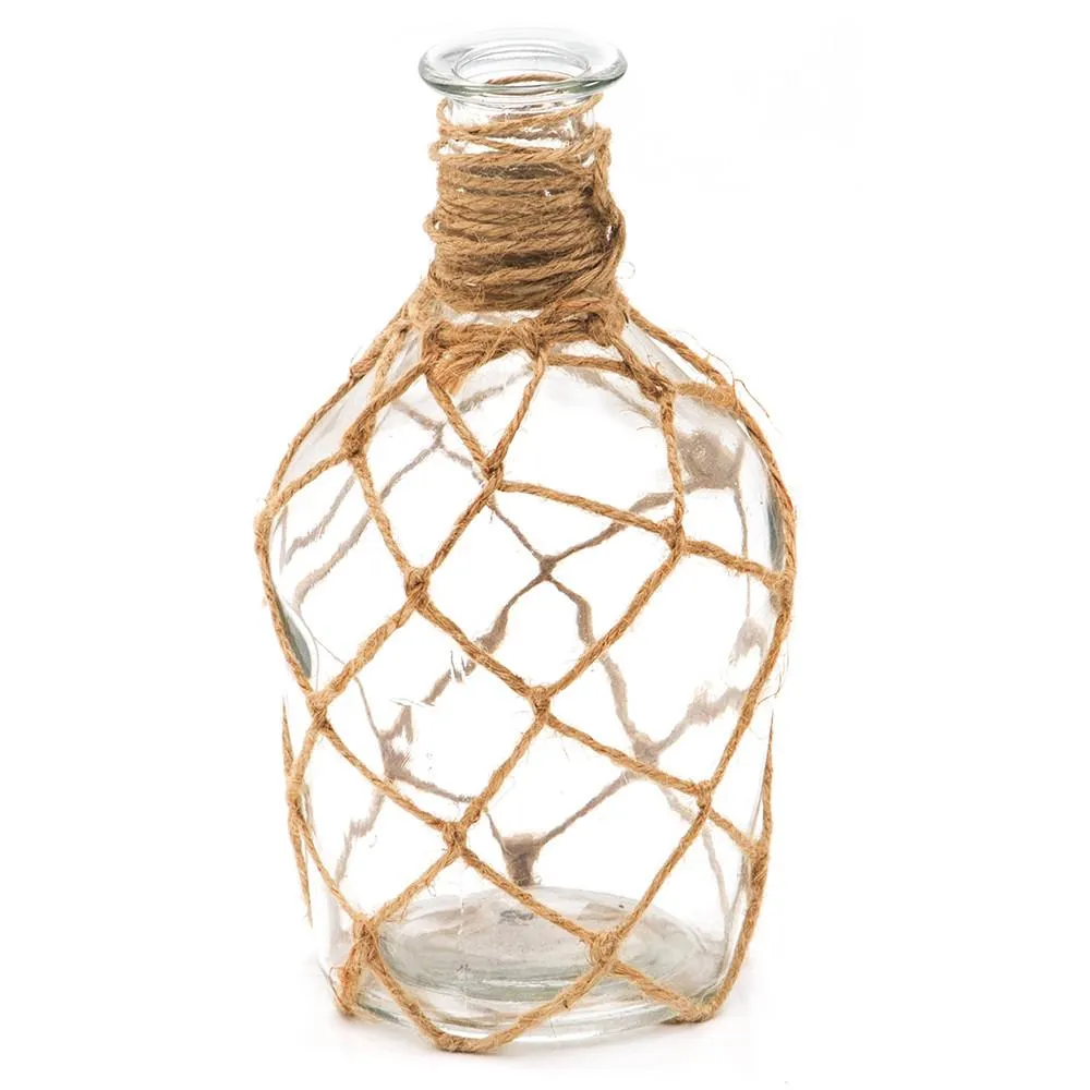 Glass Bottle with Rope Netting (A D)