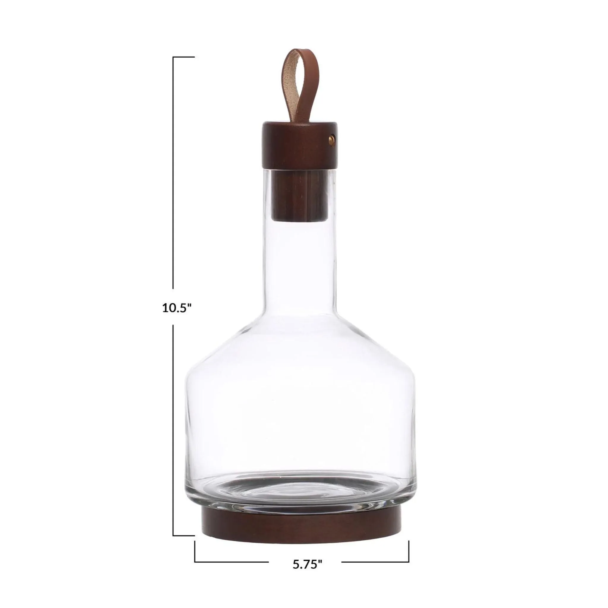 Glass Carafe w/Acacia Wood Base