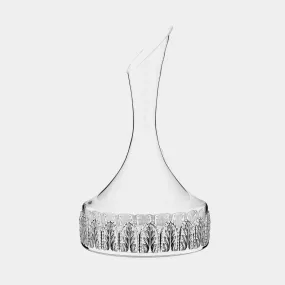 Glass Decanter Carafe, Silver-Plated Decoration