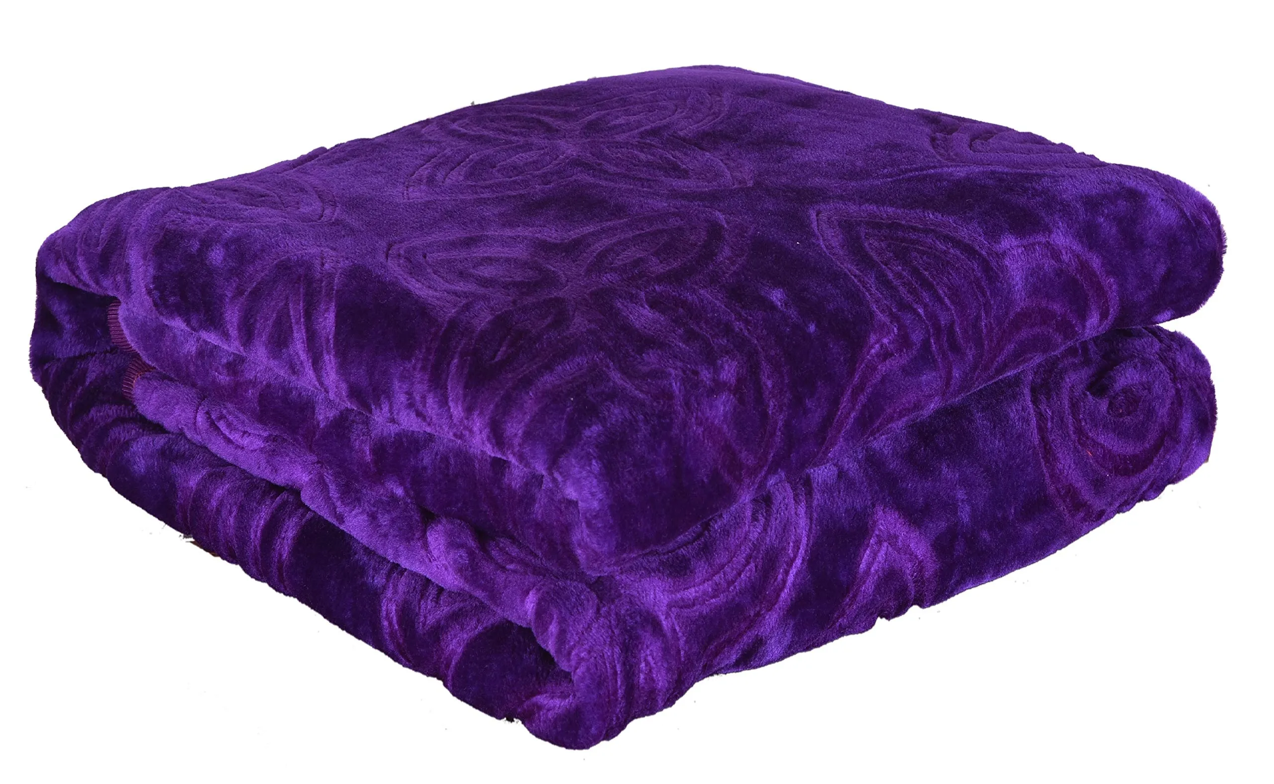 goyal's ® Ultra Silky Soft Heavy Duty Quality Indian Mink Blanket Single Bed - Purple