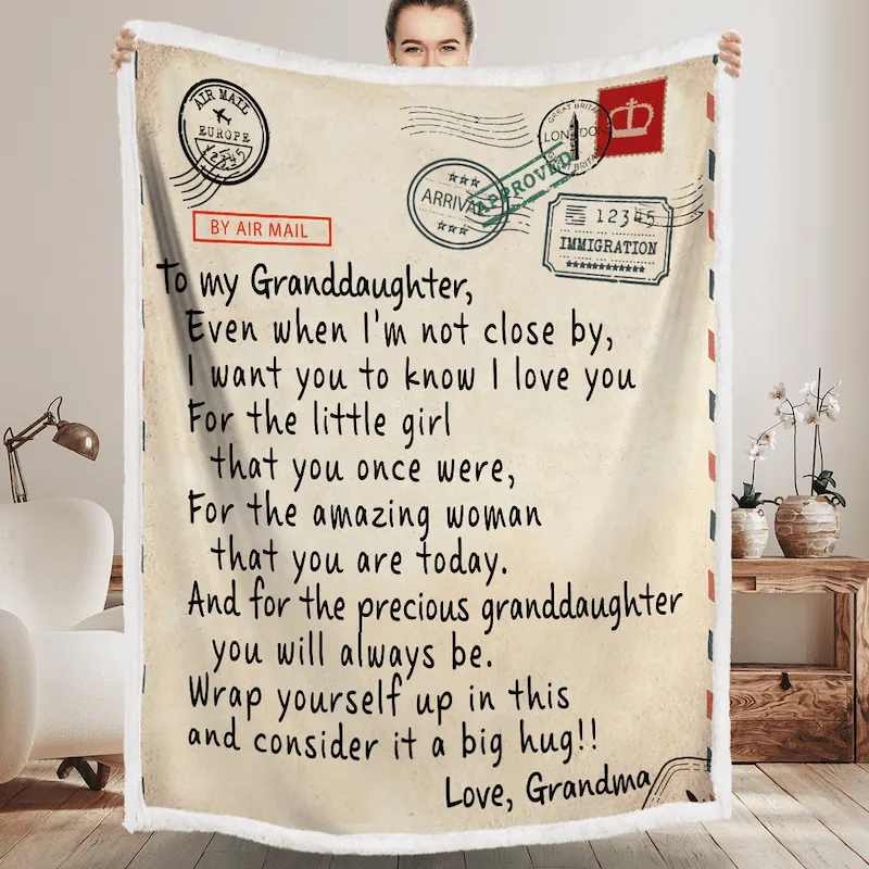 Grandma To My Granddaughter - Premium Blanket