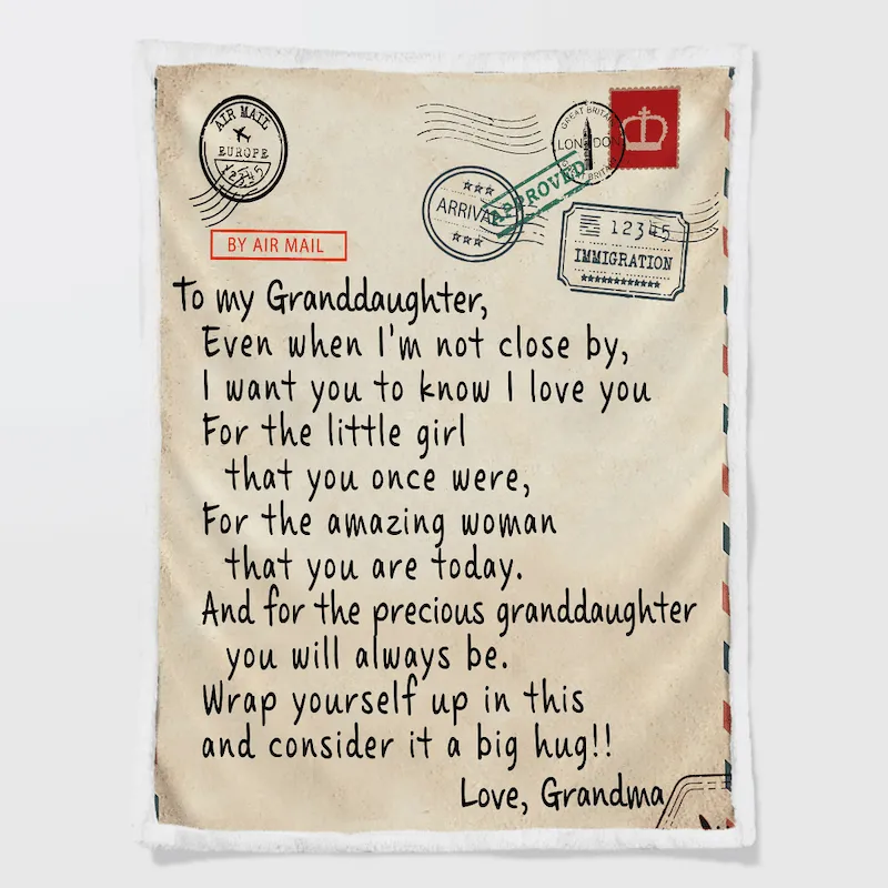 Grandma To My Granddaughter - Premium Blanket