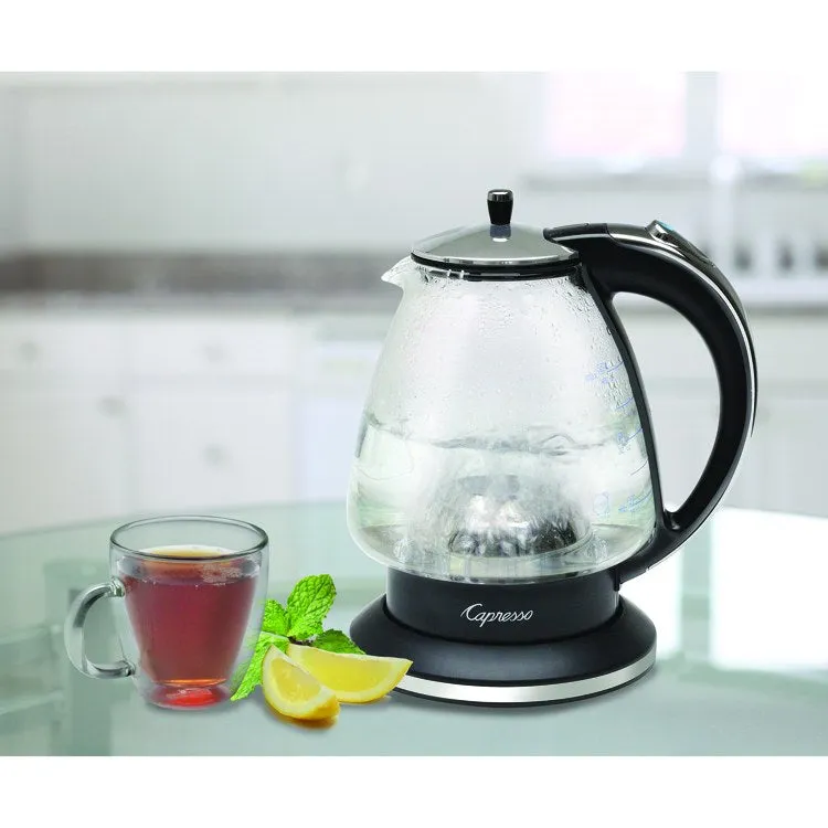 H2O Glass 6-cup (48 oz.) SCHOTT DURAN Rapid-Boil Glass Water Kettle