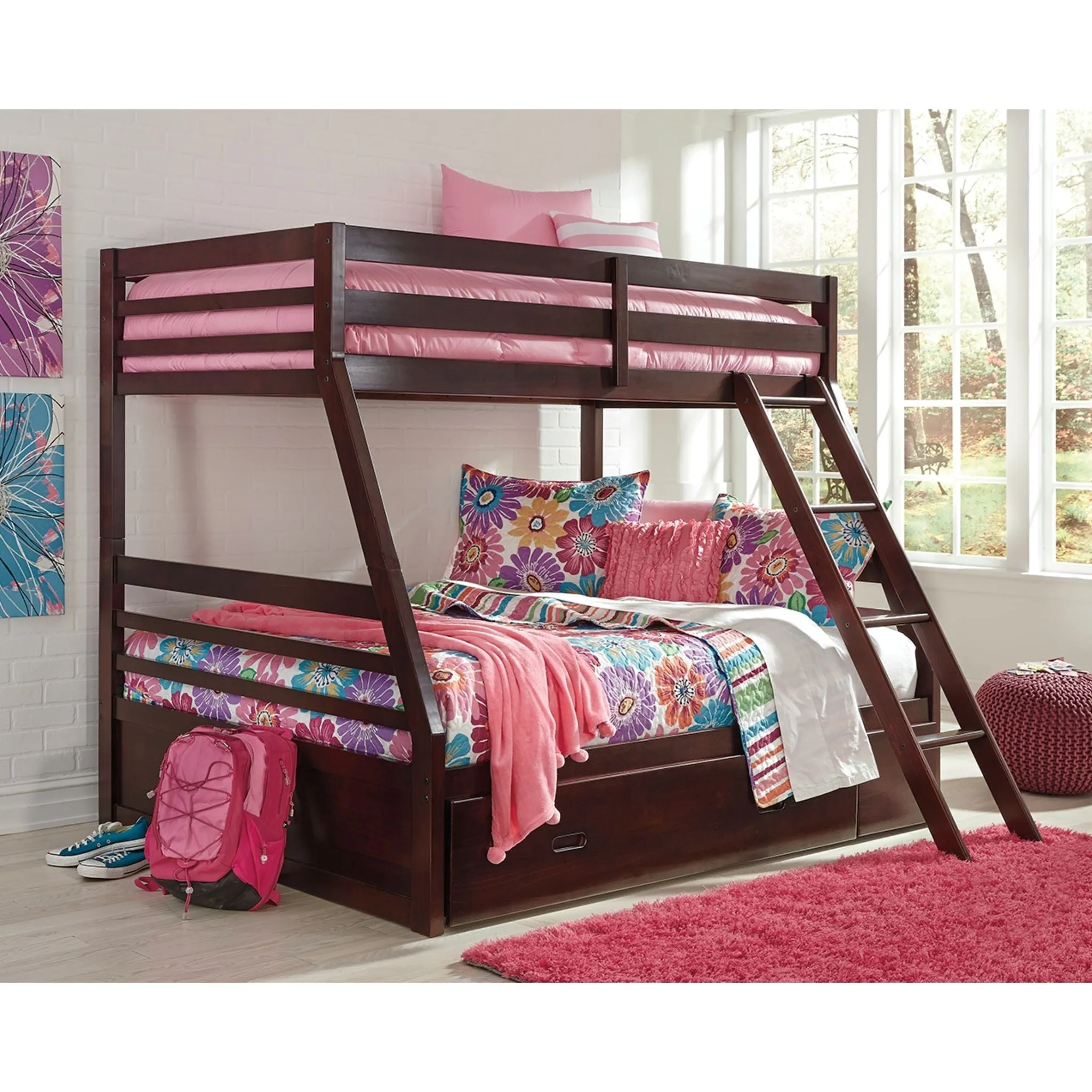 Halanton Twin/Full Bunk Bed with Storage