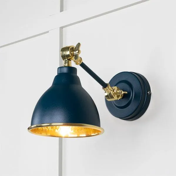 Hammered Brass Brindley Wall Light in Dusk | From The Anvil