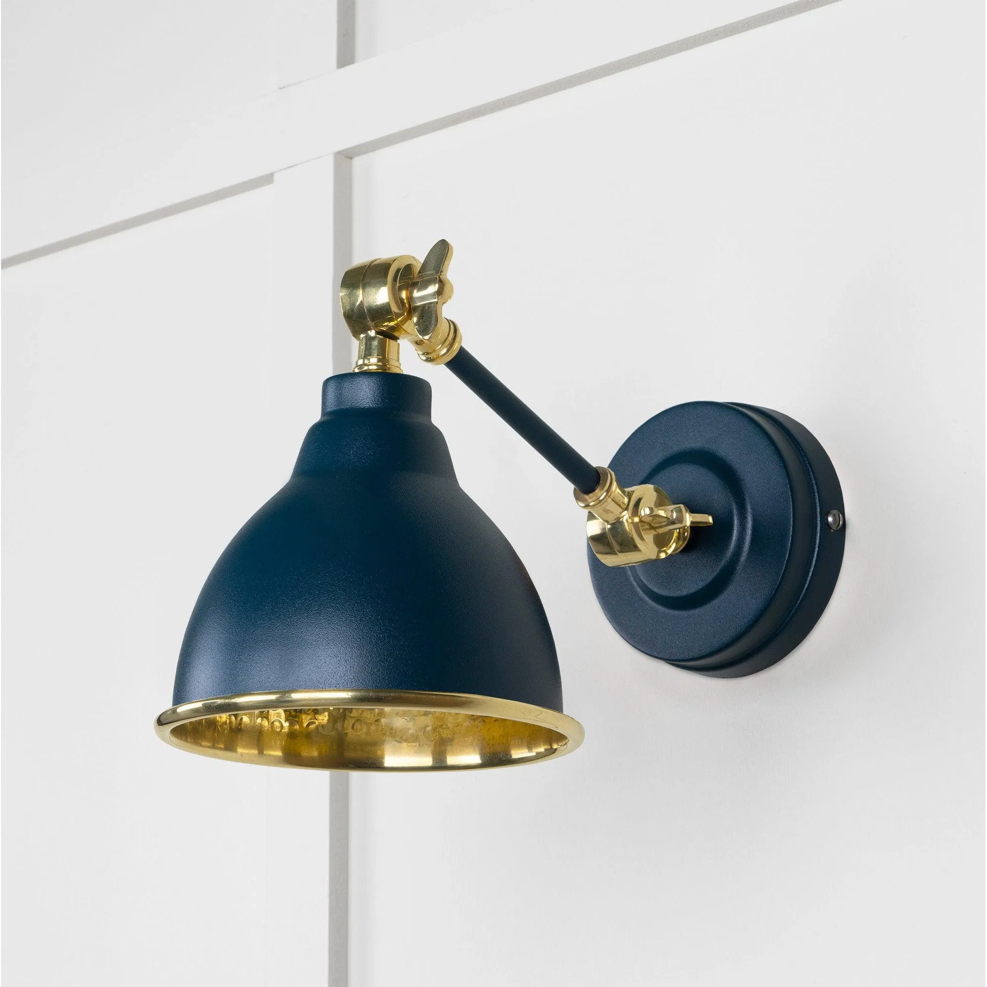 Hammered Brass Brindley Wall Light in Dusk | From The Anvil