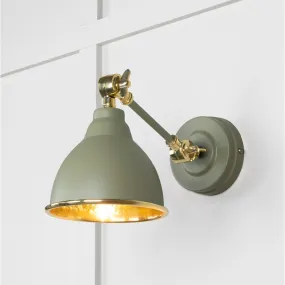 Hammered Brass Brindley Wall Light in Tump | From The Anvil