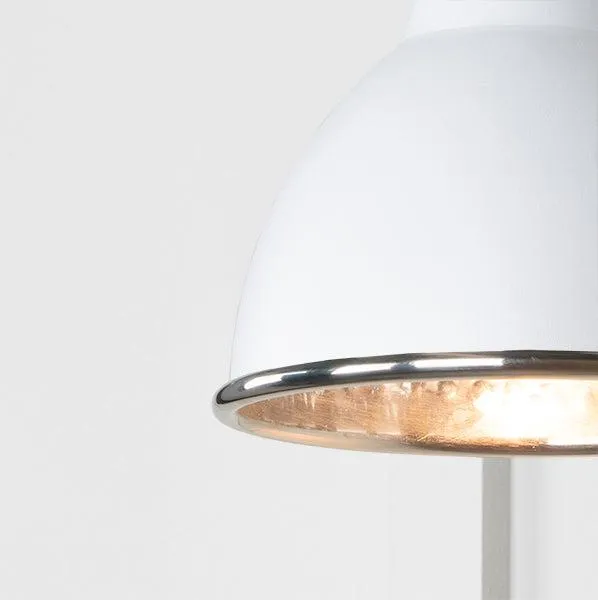 Hammered Nickel Brindley Wall Light in Flock | From The Anvil