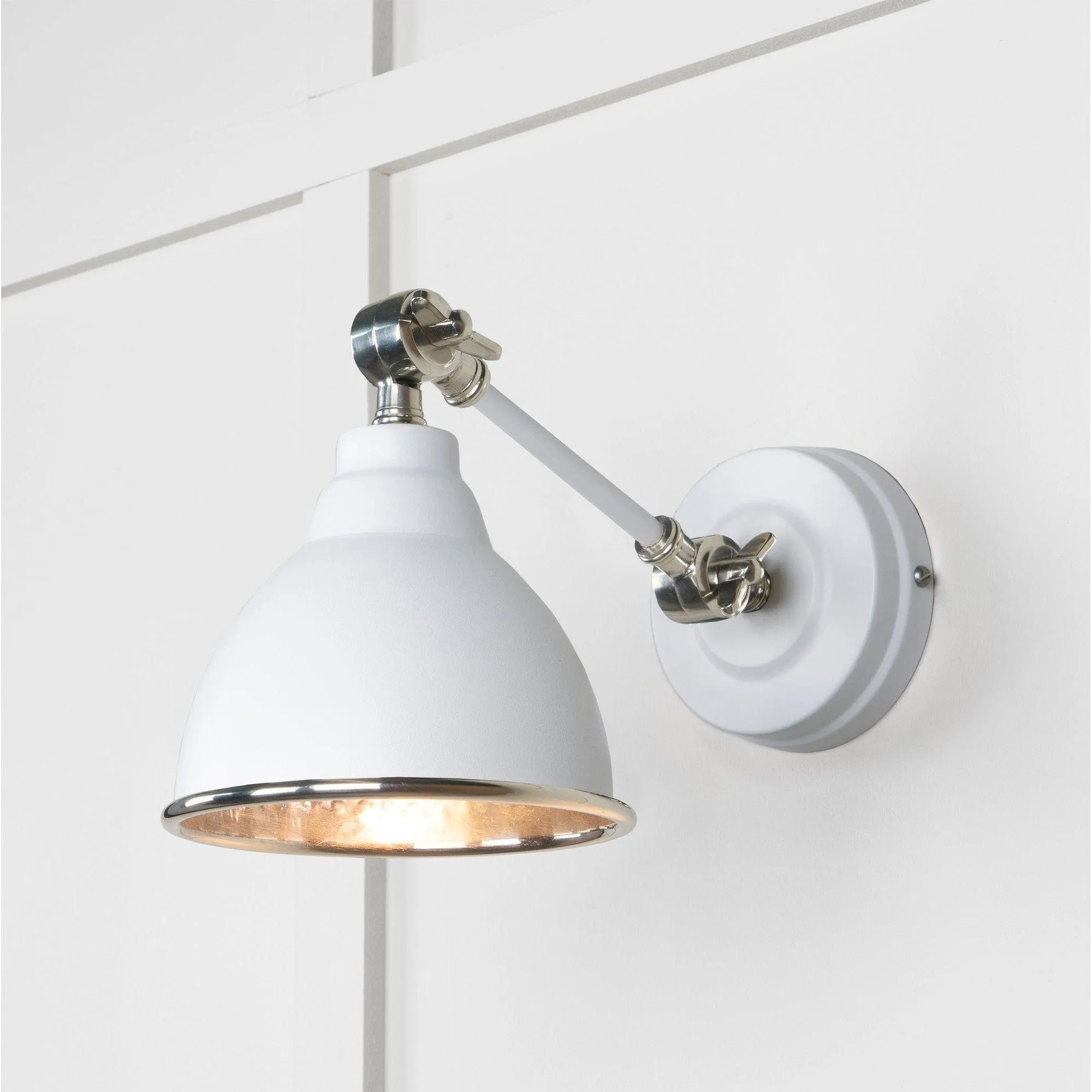 Hammered Nickel Brindley Wall Light in Flock | From The Anvil