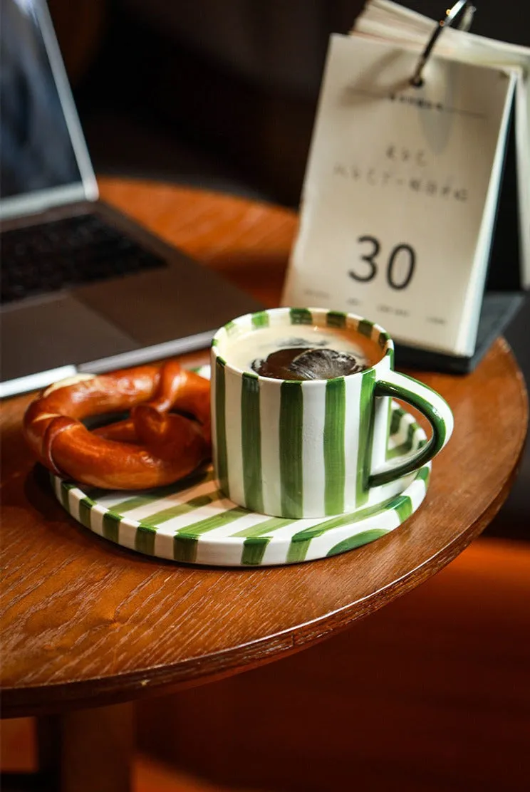 Hand Stripes Plates & Cup