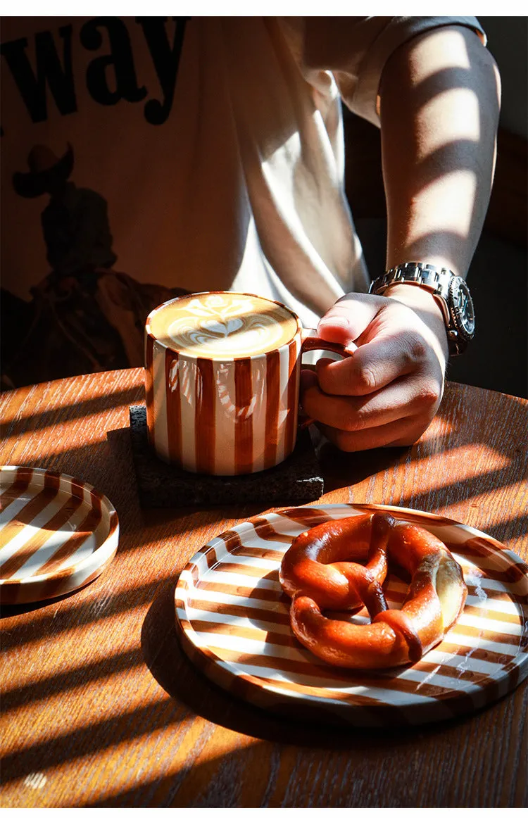 Hand Stripes Plates & Cup