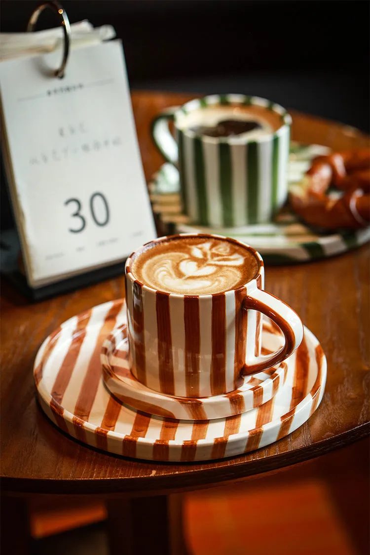 Hand Stripes Plates & Cup