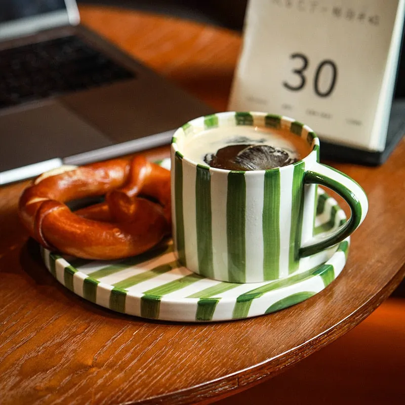 Hand Stripes Plates & Cup