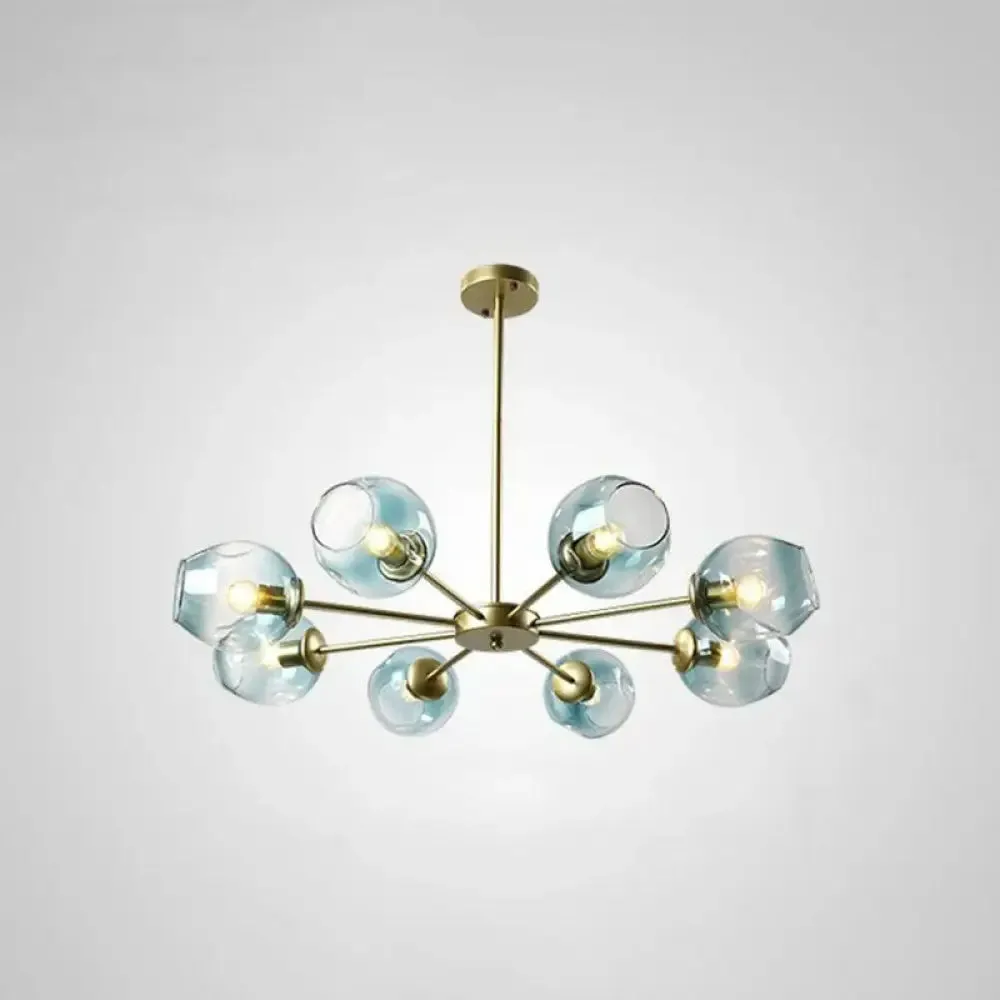 Hanging Glass Cup Chandelier Light Fixture for Living Room