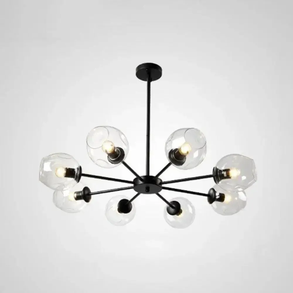 Hanging Glass Cup Chandelier Light Fixture for Living Room