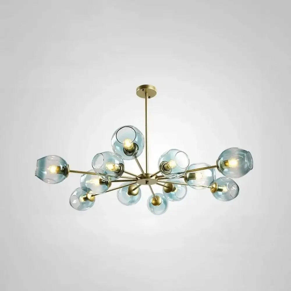 Hanging Glass Cup Chandelier Light Fixture for Living Room