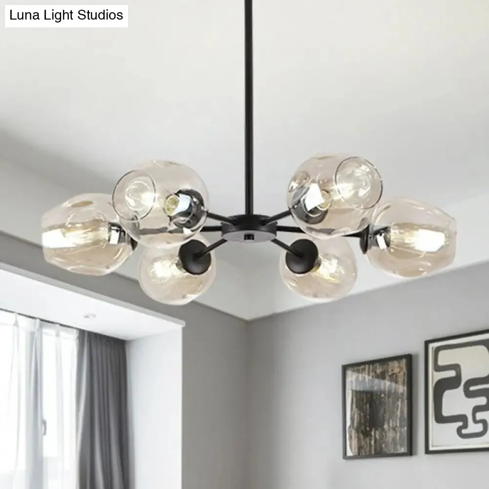 Hanging Glass Cup Chandelier Light Fixture for Living Room