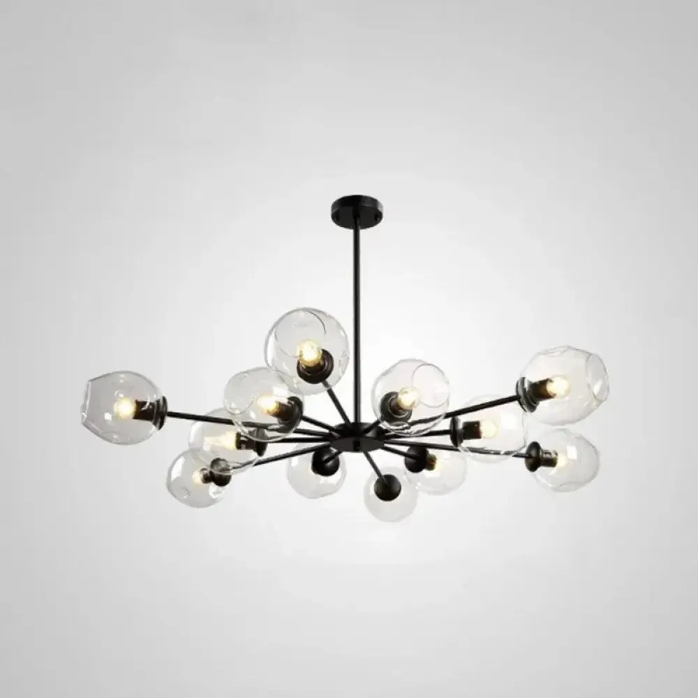 Hanging Glass Cup Chandelier Light Fixture for Living Room