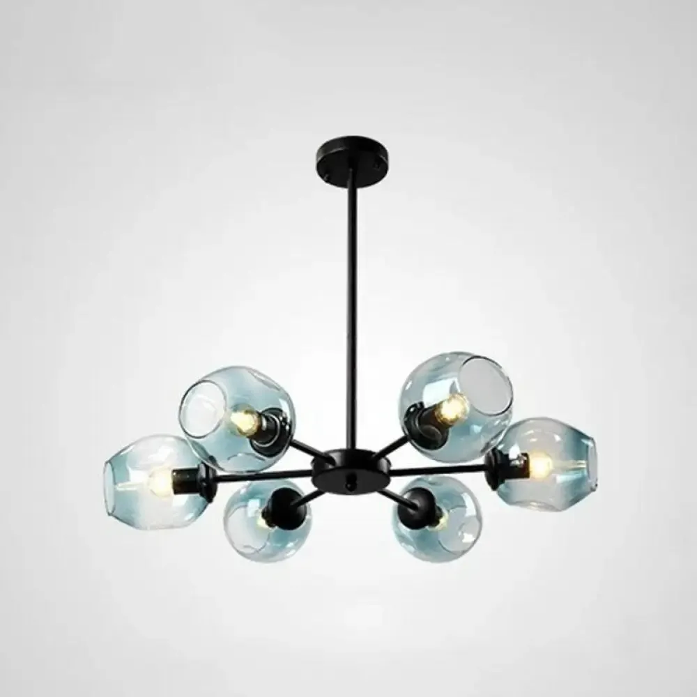 Hanging Glass Cup Chandelier Light Fixture for Living Room