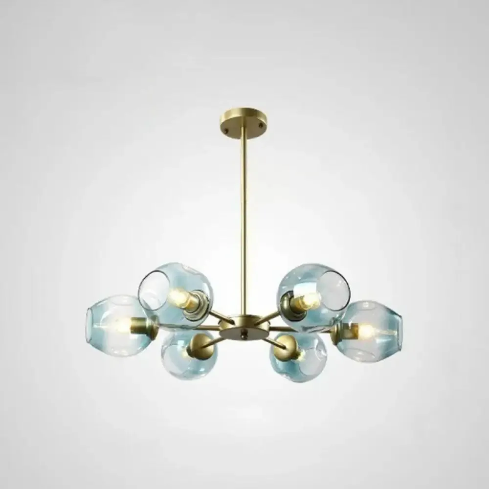 Hanging Glass Cup Chandelier Light Fixture for Living Room