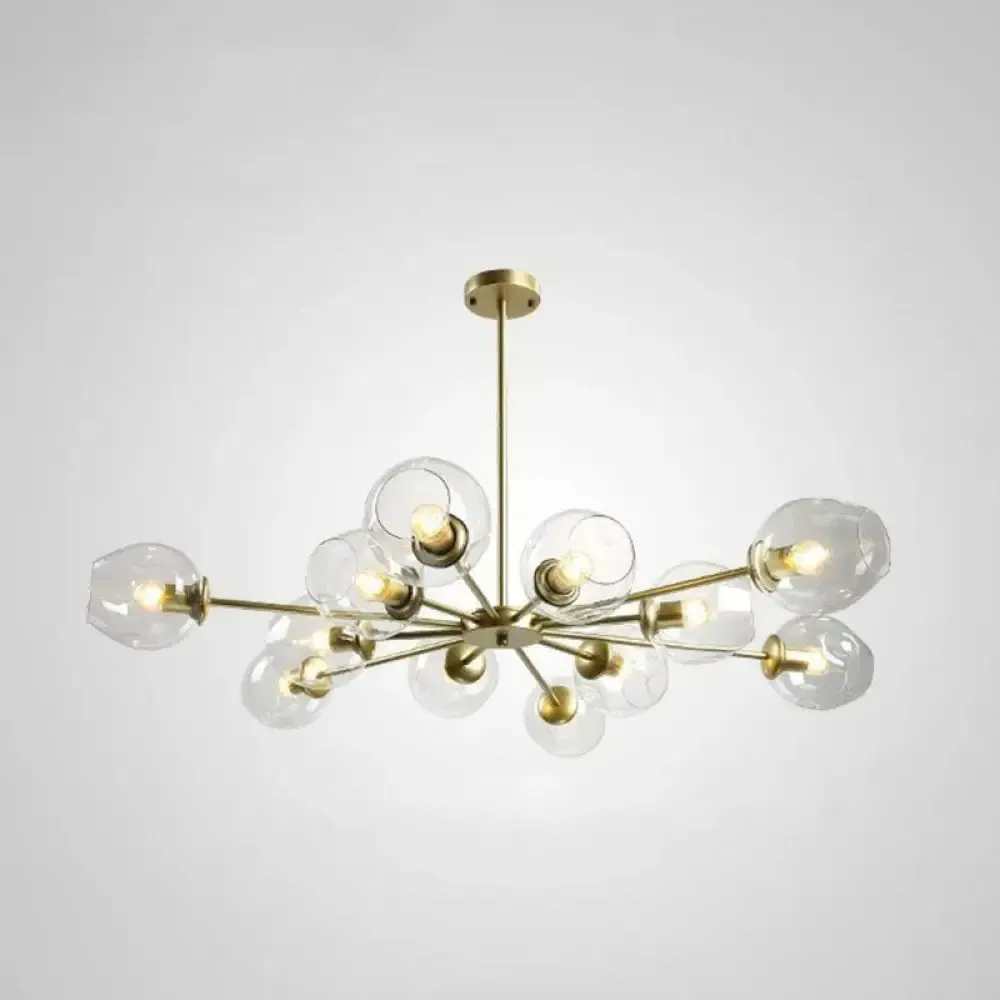 Hanging Glass Cup Chandelier Light Fixture for Living Room