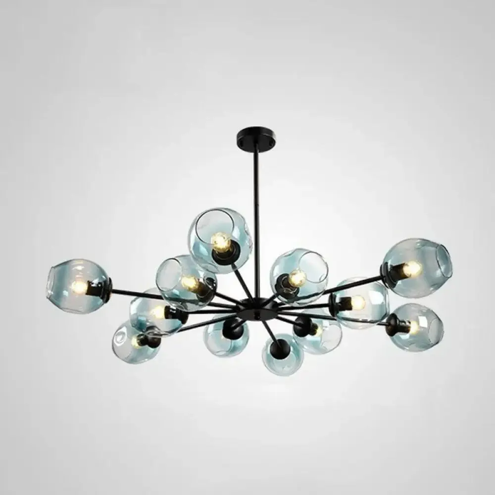 Hanging Glass Cup Chandelier Light Fixture for Living Room