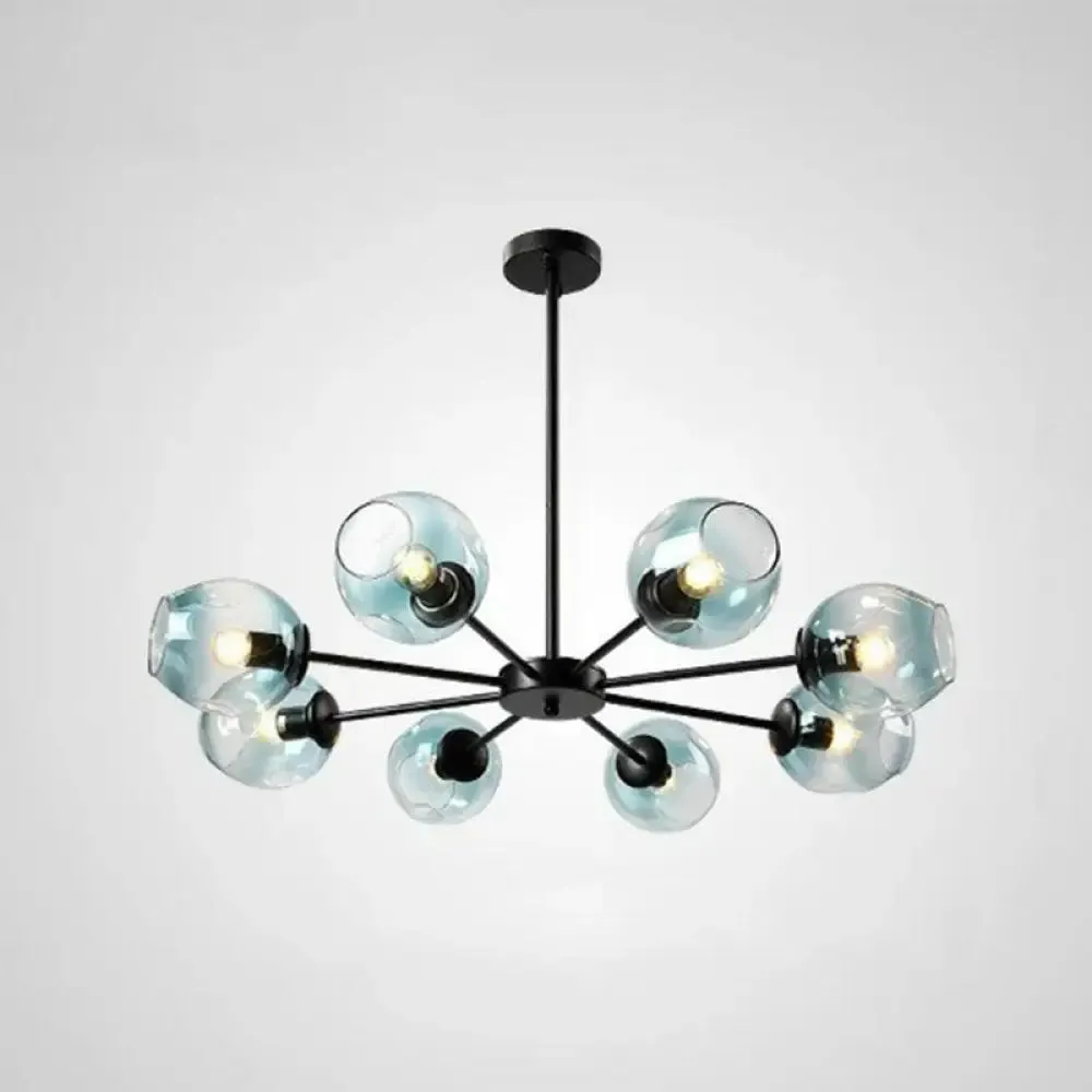 Hanging Glass Cup Chandelier Light Fixture for Living Room