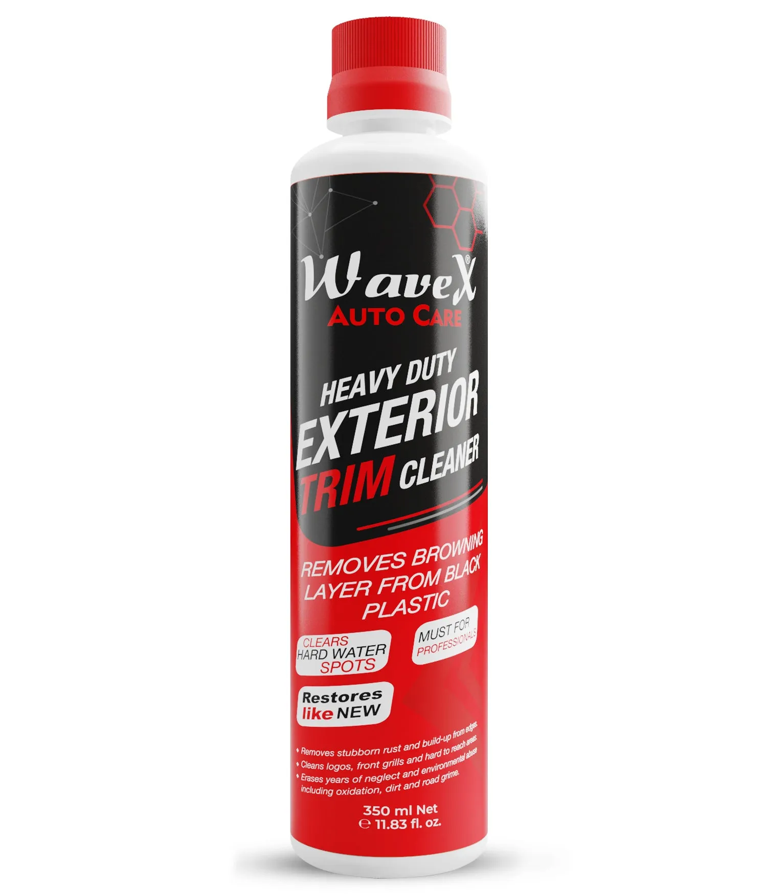 Heavy Duty Exterior Trim Cleaner, Removes Browning Layer from Black Plastic, Stubborn Rust, Hardwater Spots, and buildup from Edges, Cleans Logo and Grills