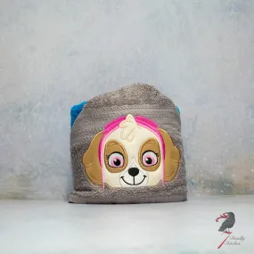 Helicopter Pup Hooded Bath Towel