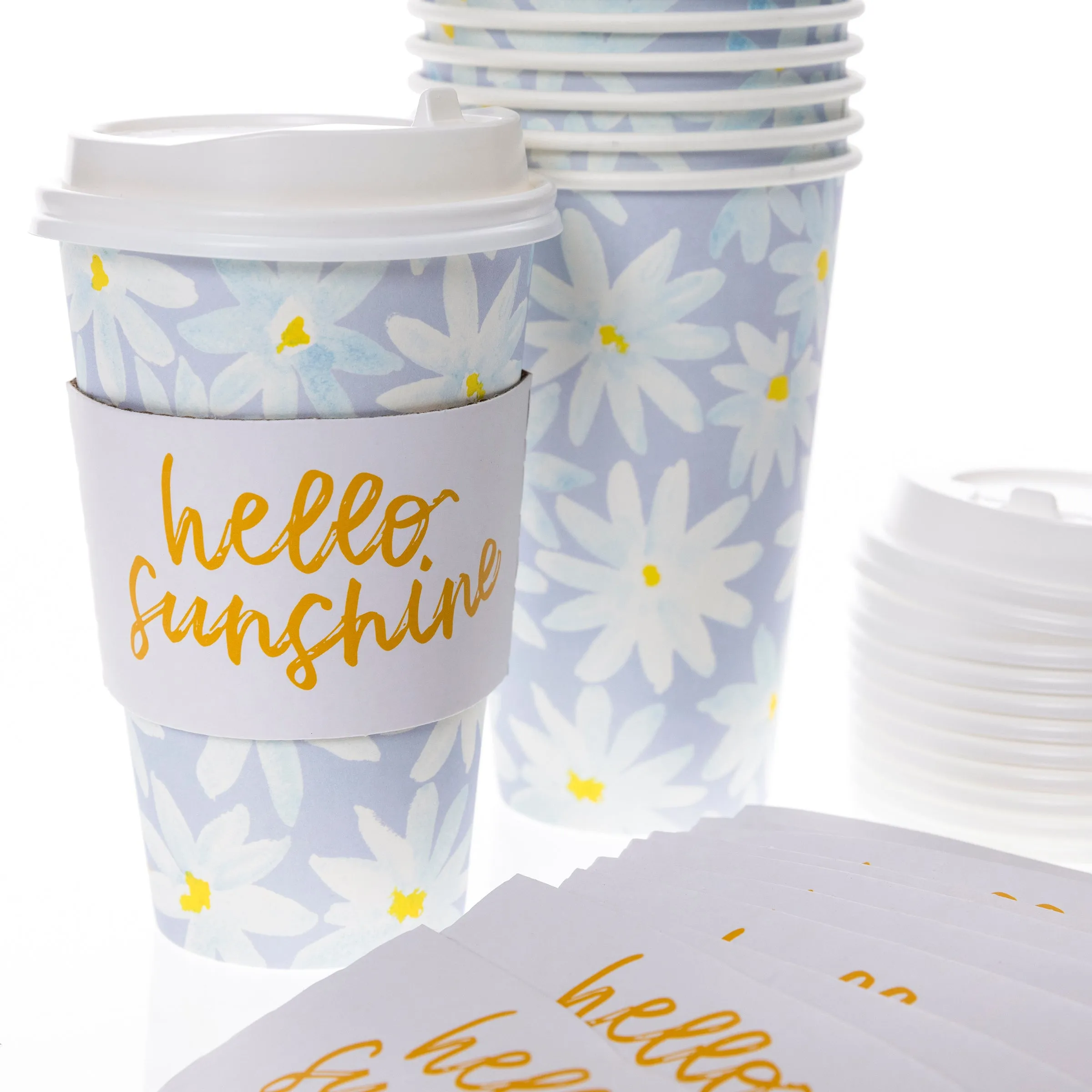 Hello Sunshine Flowers Disposable Travel Cup