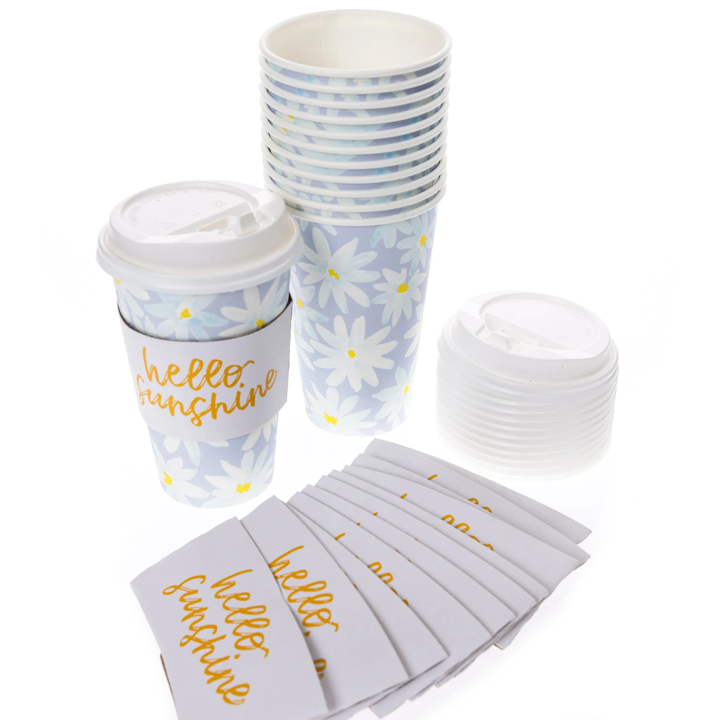 Hello Sunshine Flowers Disposable Travel Cup