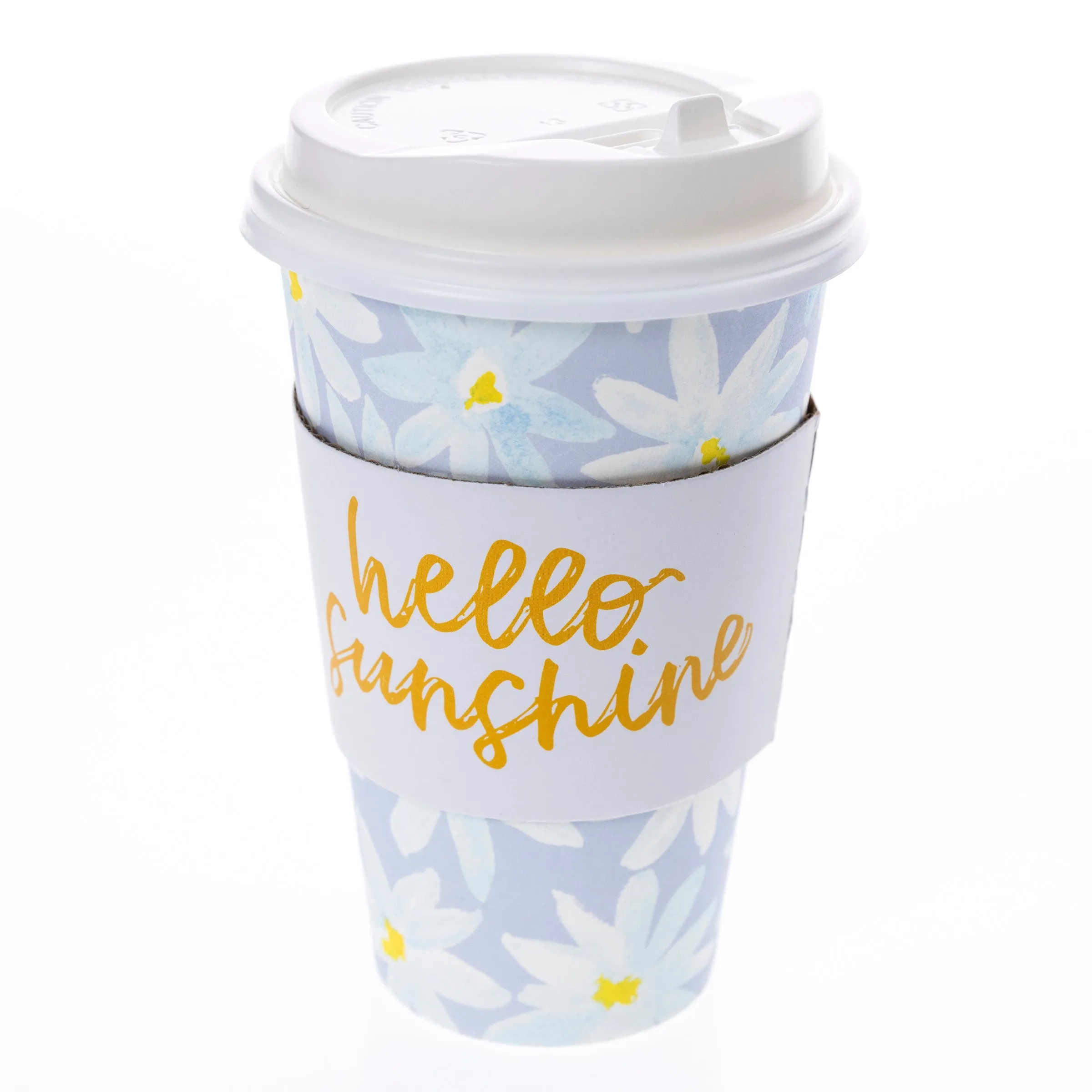 Hello Sunshine Flowers Disposable Travel Cup