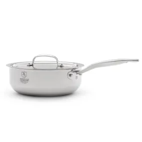 Heritage Steel 5-ply Stainless Saucier Pan with Lid