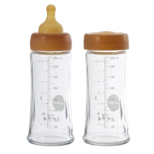 Hevea Wide Neck Baby Glass Bottle Two-Pack