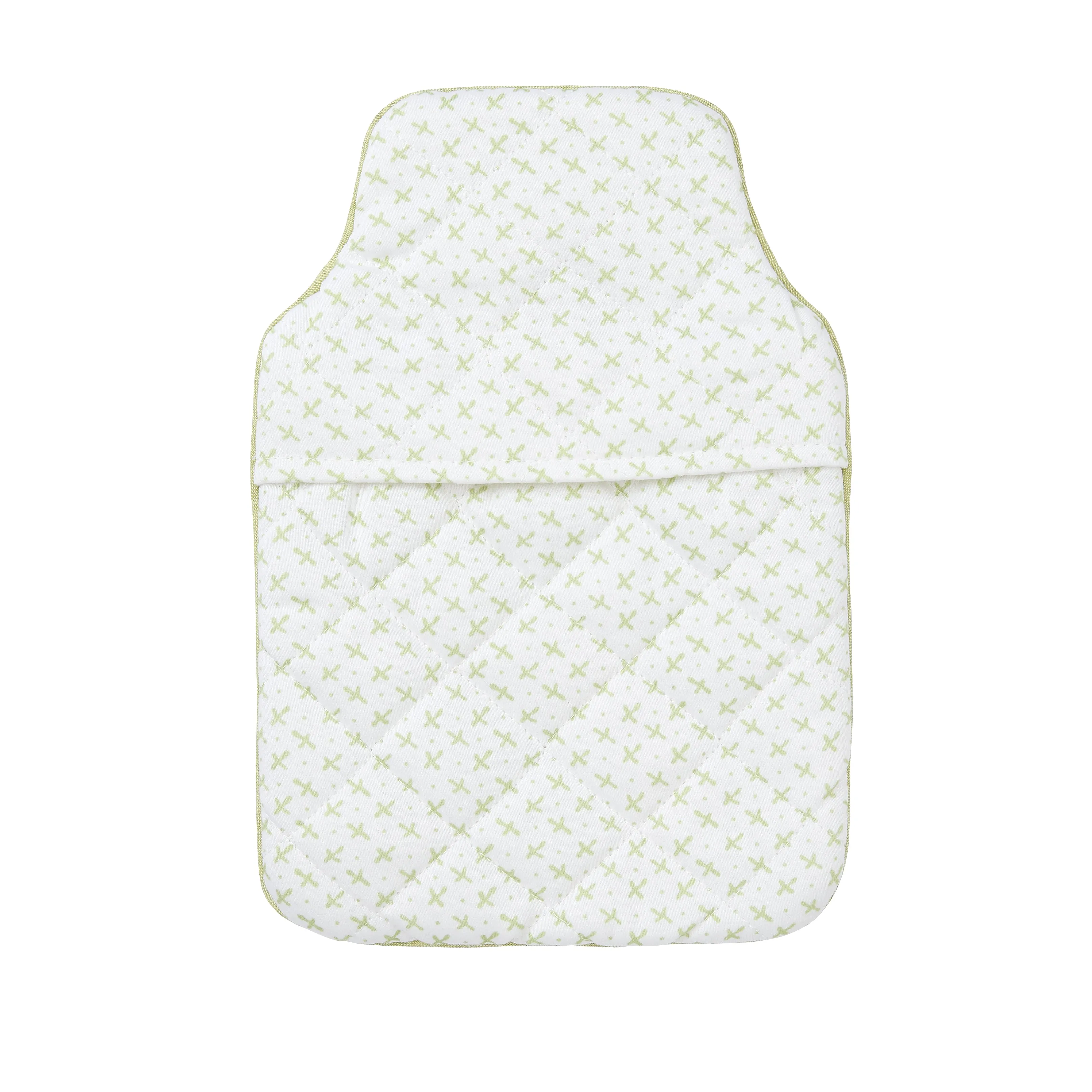 Hot Water Bottle and Cover Mini Green Sprig