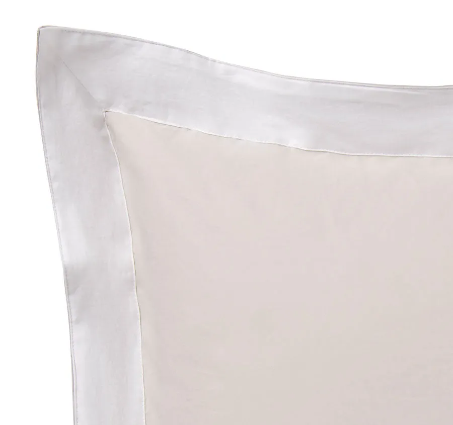 Hotel Deluxe European Tailored Pillowcase Natural and White