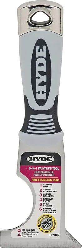 Hyde 06986 Multi-Tool, 2-1/2 in W Blade, 1-Edge Blade, Stainless Steel Blade, Plastic Handle, Soft Grip Handle :EA: QUANTITY: 1