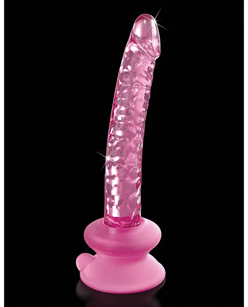 Icicles No. 86 Hand Blown Glass Massager w/Suction Cup - Pink