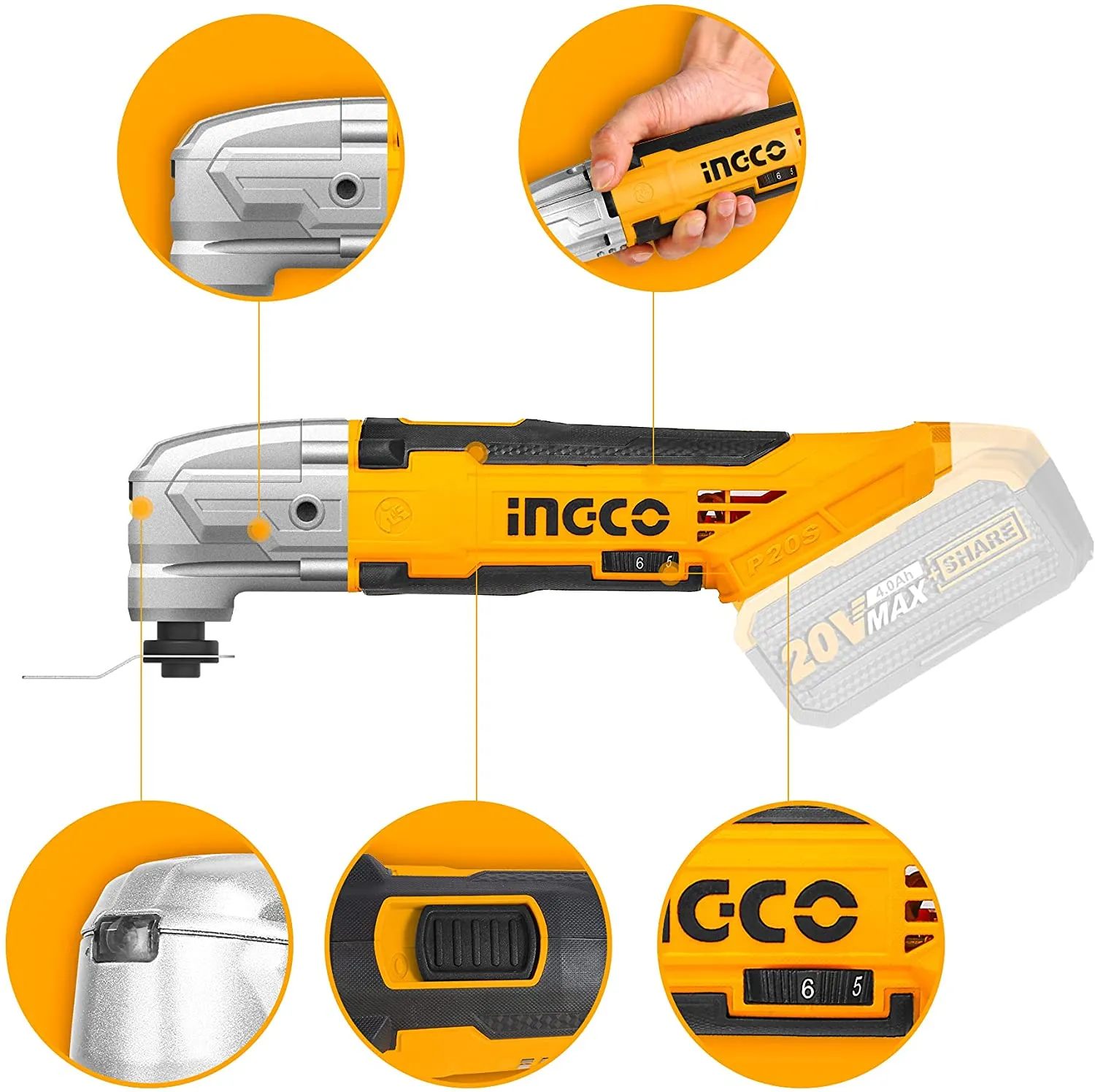 Ingco Lithium-Ion multi-tool 20V CMLI2001