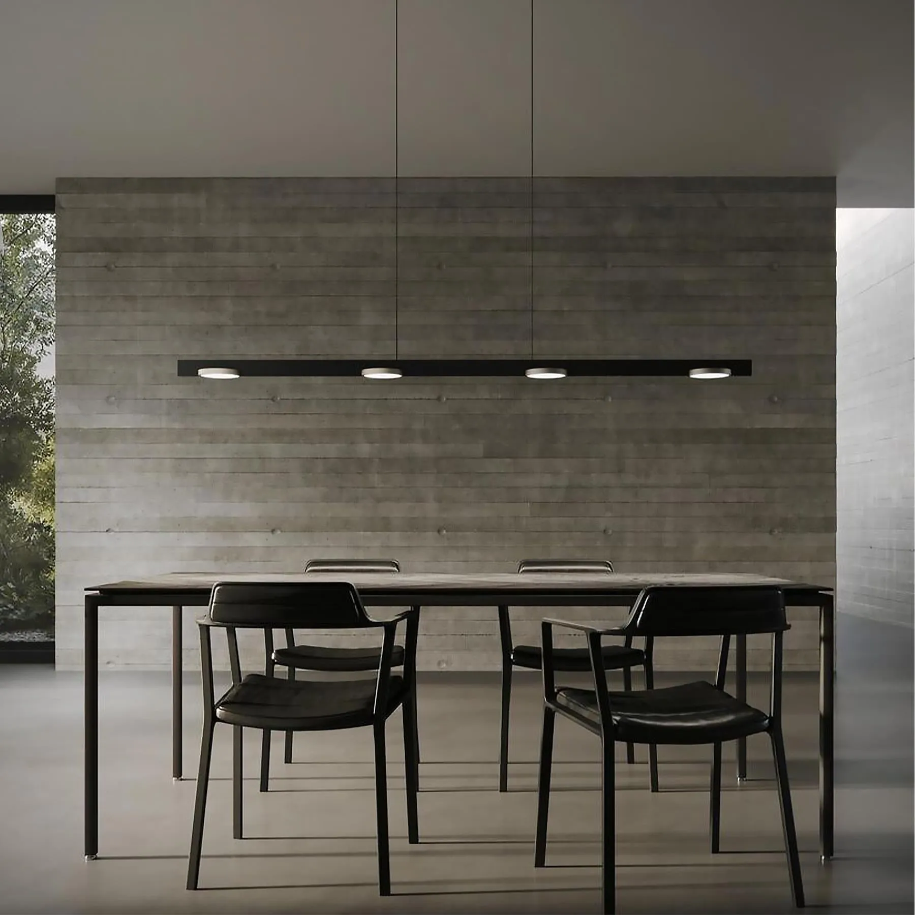 Inlay Linear Disc Pendant Light