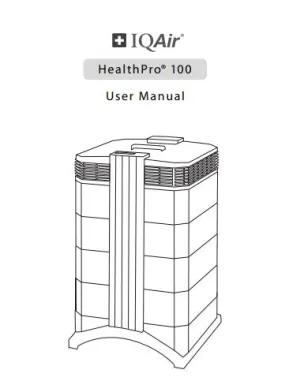 IQAir Air Purifier User Manual Model- Health Pro 100