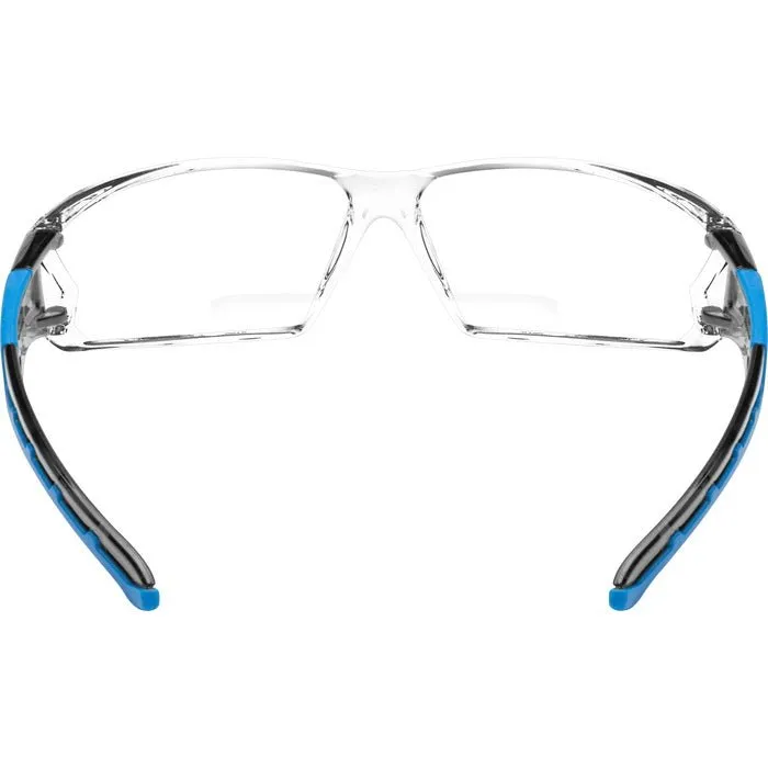 Iron-Fog Reader Premium Grade Anti-Fog Safety Glasses Blue Frame, Clear Lens with Bifocal