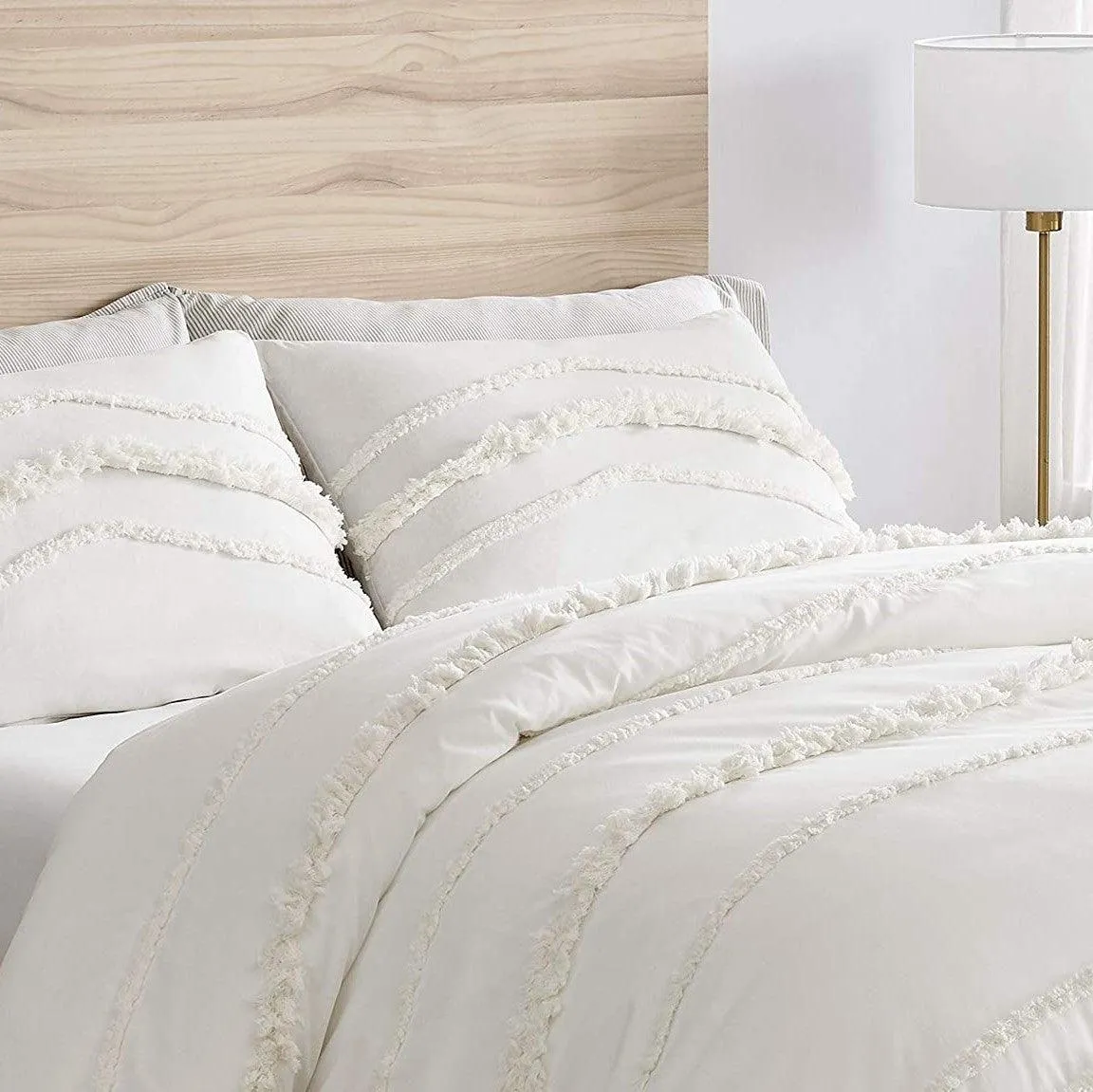 Ivory Tufted Duvet Cover Set