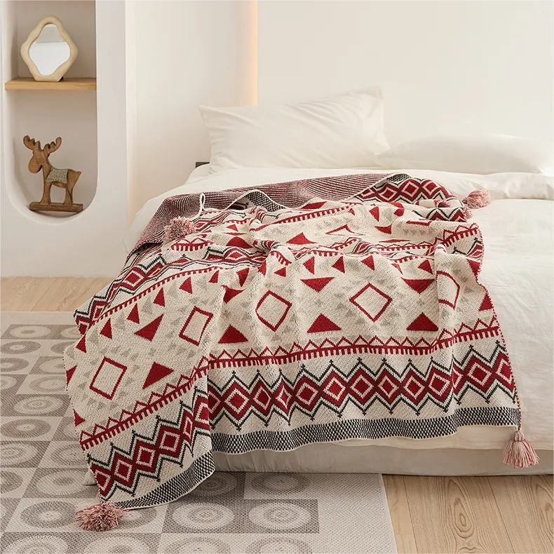 Knitted Bohemia Pattern Throw