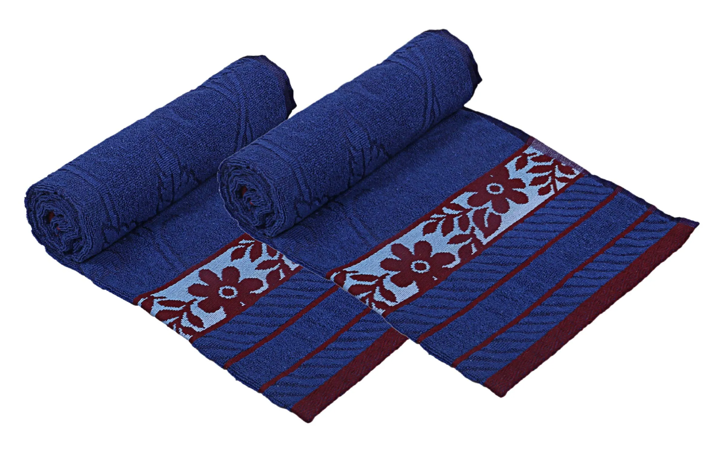 Kuber Industries 100% Cotton 2 Pieces Bath Towel 27" x54” (Blue) -CTKTC28906