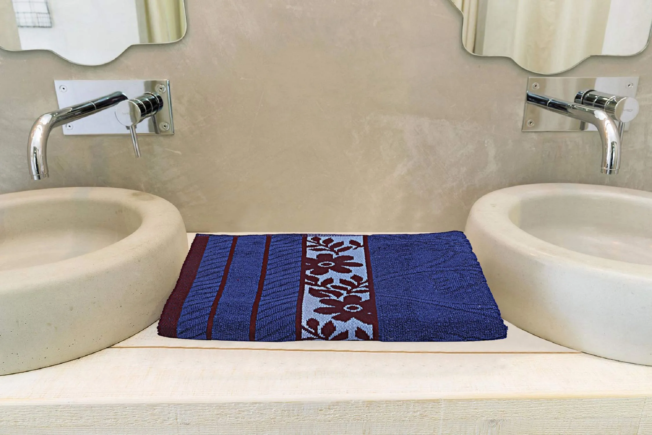 Kuber Industries 100% Cotton 2 Pieces Bath Towel 27" x54” (Blue) -CTKTC28906