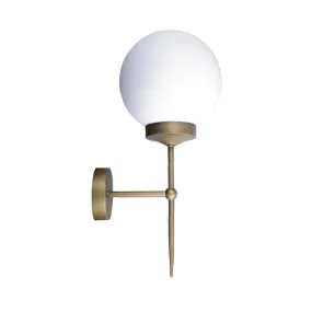 L-Shaped Gold Globe Wall Light