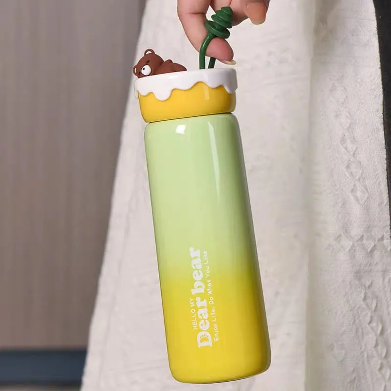 Lazy Bear Insulated Gradient Flask with Leakproof Design & Strainer