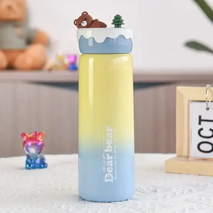 Lazy Bear Insulated Gradient Flask with Leakproof Design & Strainer