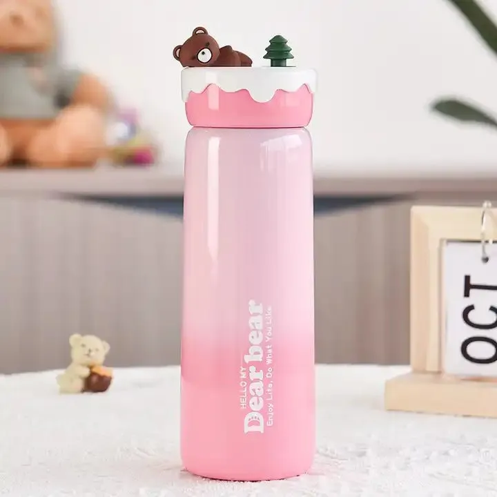 Lazy Bear Insulated Gradient Flask with Leakproof Design & Strainer